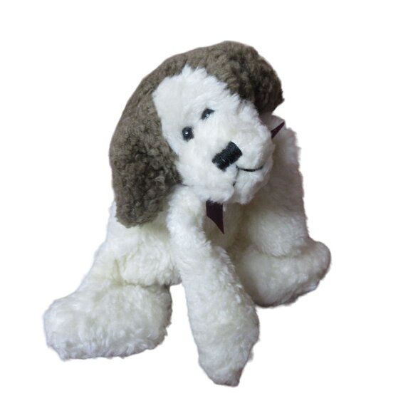 Boyds Collection Floppy White and Brown Plush 8" Dog - Vintage - Picture 1 of 6